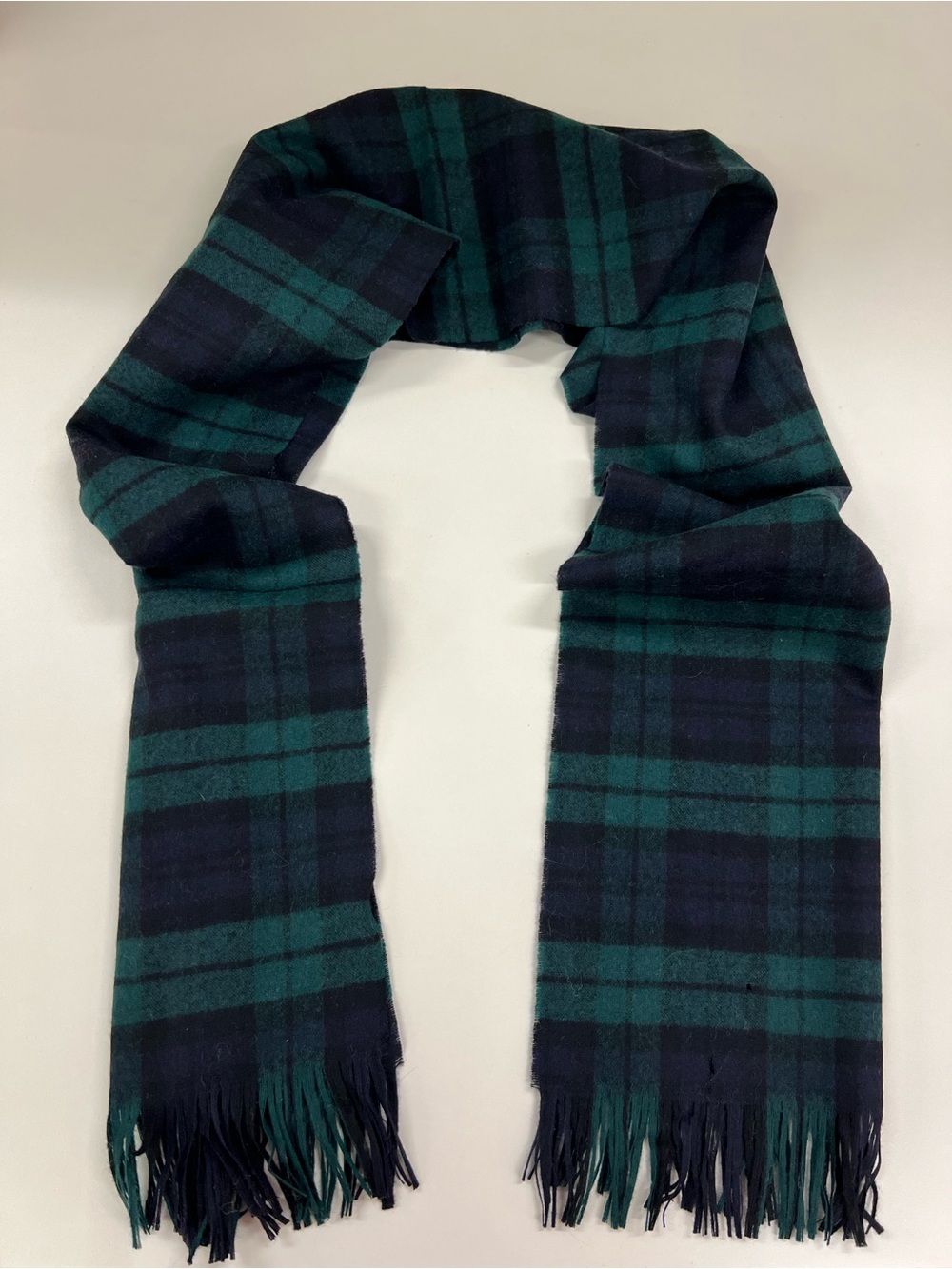 Pendleton Vintage Wool Black Watch Tartan Plaid Scarf Muffler